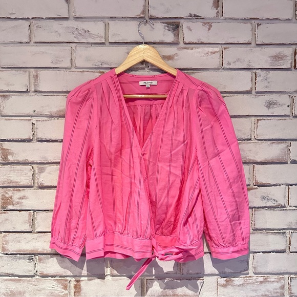 Madewell wrap top in Cecelia stripe size medium - Picture 2 of 7